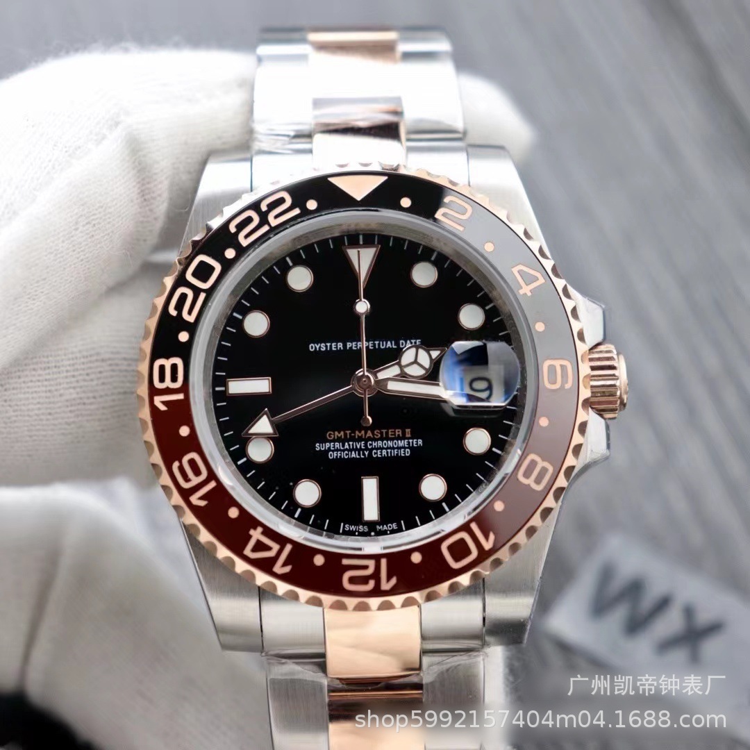 N fábrica lao jia greenwich serie agua fantasma hombres reloj mecánico automático cola círculo C fábrica 3186 reloj al por mayor