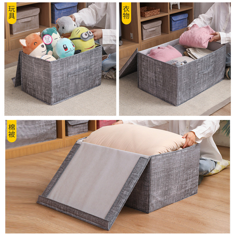Caja de almacenamiento de artículos diversos no tejidos Armario japonés caja de almacenamiento de ropa tela de gran capacidad plegable caja de almacenamiento a prueba de humedad