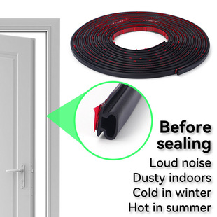 Cross-Border Covered Door Seam Sealing Strip Floor Wiring Channel Waterproof Edge Sealing Strip Tpe Windproof Self-Adhesive Strip Wholesale