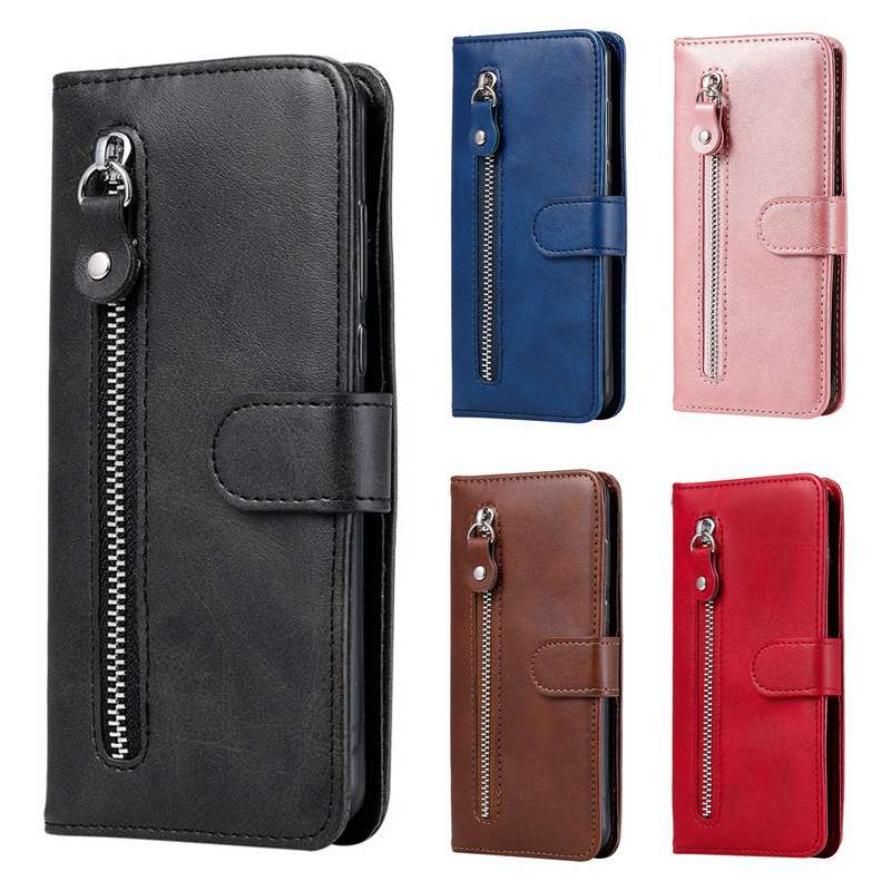 1817Promax16E Pure Color Calfskin Zipper Leather Case A37 Protective Case S26Ultra/A17 Mobile Phone Case for Women