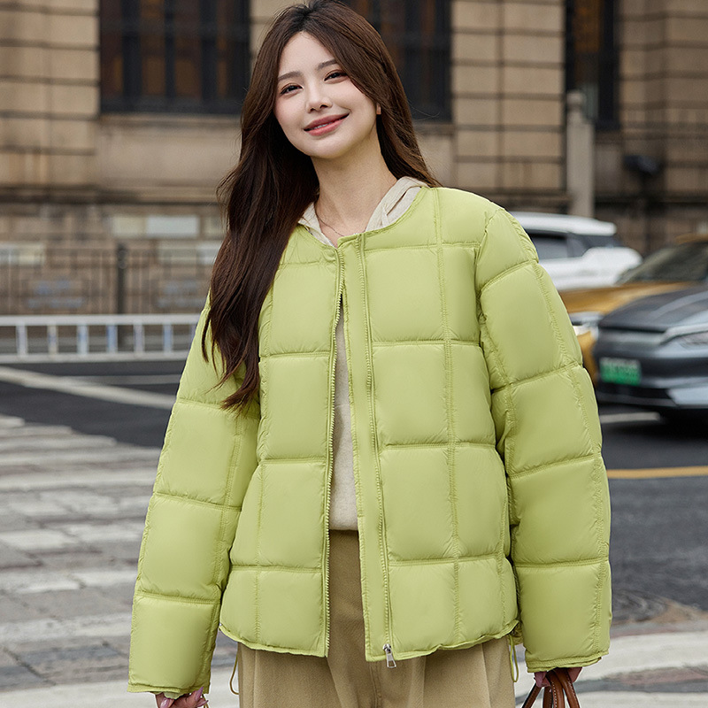2025 nuevo estilo coreano nube cuadrada cuello redondo chaqueta de algodón ligera image 11