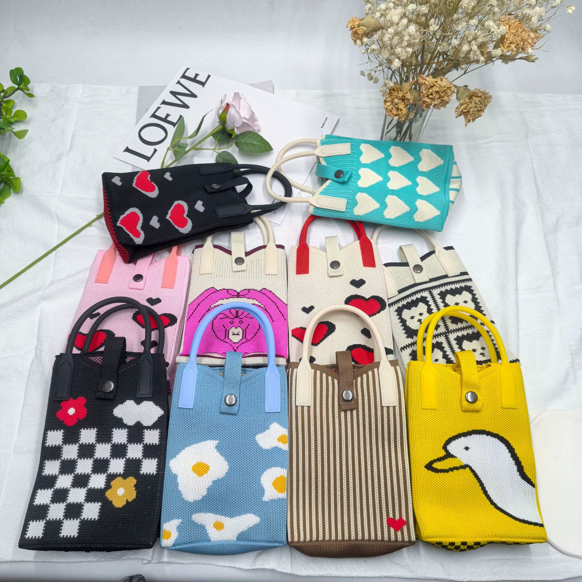 Высококачественная нишевая женская вязаная сумка для мобильного телефона, тканая сумка с магнитной пряжкой, универсальная сумка через плечо, ручная сумка