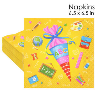 Jiuyi Shangxin Cross-border Hot Selling Printing for School Season Yellow Bottom Pencil Book Blackboard Disposable 33x 33 Tissue