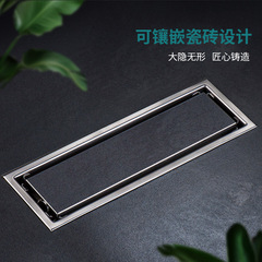 304 stainless steel invisible long floor drain shower room long bar hidden floor drain bathroom hotel engineering rectangular floor drain