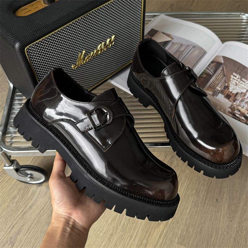 ShoeVault Neue Slip-On-Loafer, die die Höhe erhöhen, 2025 Monk, lässig, britisches Leder, dicke Sohle, formelle Derby-Schuhe für Herren_voghion.com