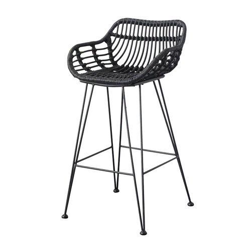 Outdoor Creative Instagram-Worthy Bar Stool, Bar Chair, Rattan-Backed Casual Chair, Wicker Chair, Tall High-Bar Stool—Designer Style