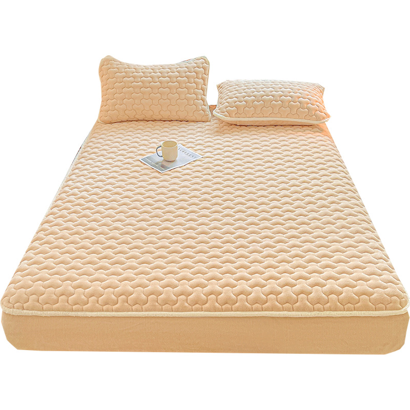 Cama de camisa de leche gruesa clase A cubierta de una sola pieza de cubierta de cama de invierno intercalada de algodón cubierta de colchón cubierta de protección de colchón 2025 nuevo
