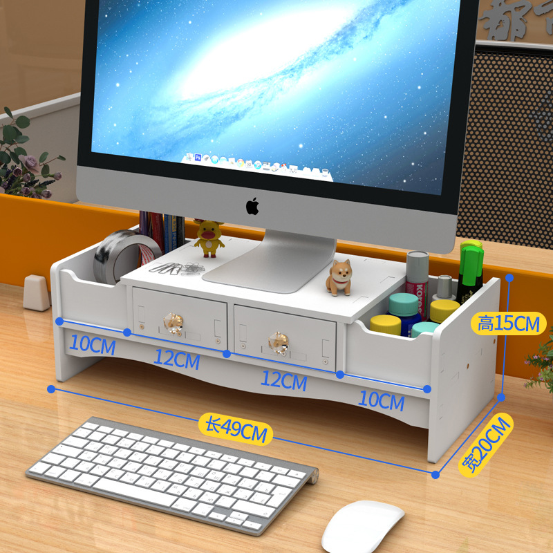 Monitor de la computadora estante elevado Pantalla de escritorio estante elevado Escritorio de oficina estante levantado organizador de almacenamiento