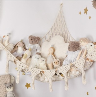 Cross-Border Hot Toy Hanging Storage Bag Toy Hammock Triangle Mesh Bag Plush Toy Storage Net Triangle Mesh