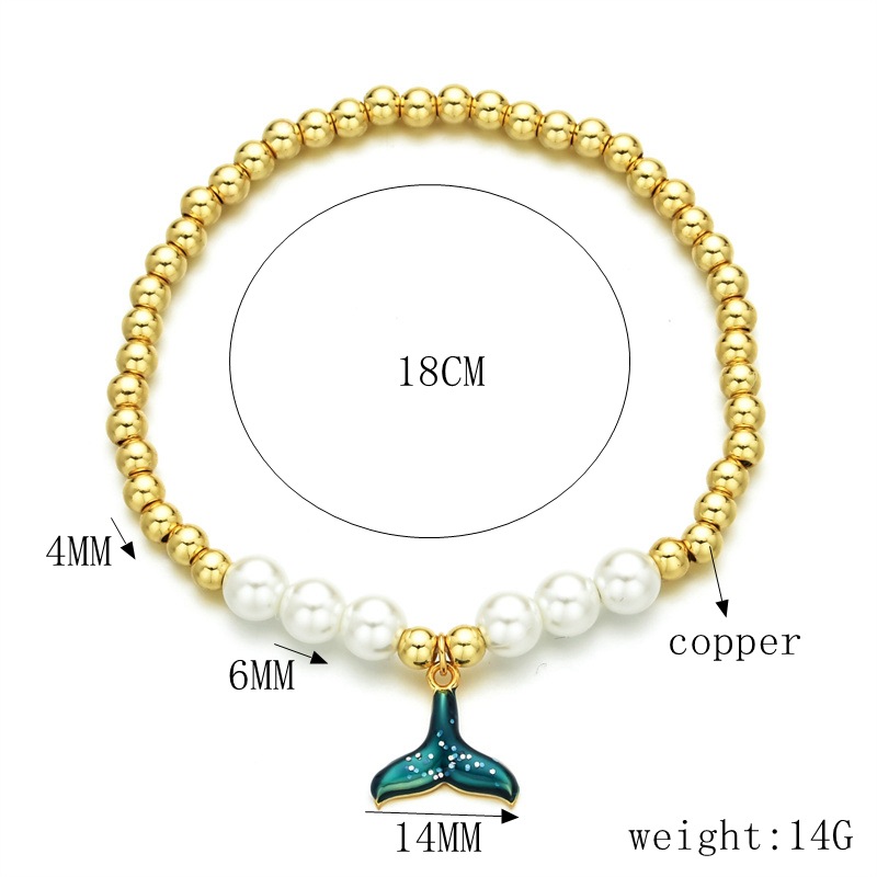 20g Weight Copper Pendant Material Copper Simple Style Beaded Heart Shape Flower Snowflake Bracelets
