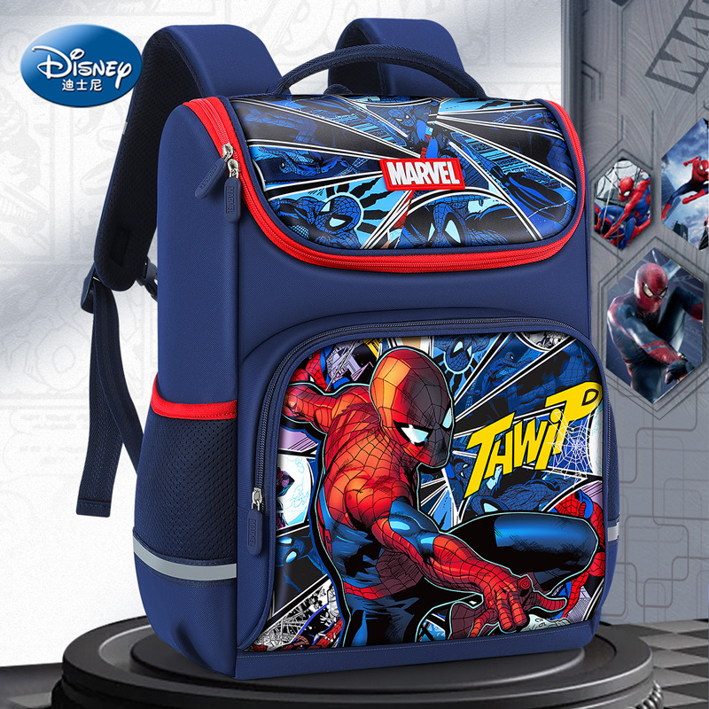 Disney Children's Schoolbag Male Elementary School Pupils Grade One to Grade Four Two Three Four Boys Light Spider-Man Weight Reduction Boys Disney Children's Schoolbag Male Elementary School Pupils Grade One to Grade Four Two Three Four Boys Light Spider-Man Weight Reduction Boys