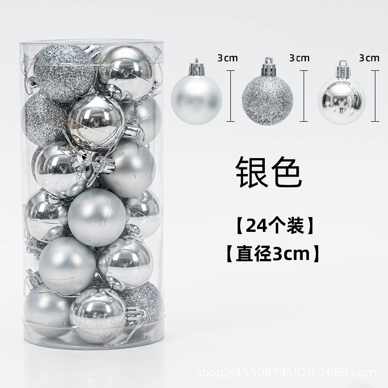 Creativo 24 cubos bola de Navidad regalo de Navidad colgante de decoración de bola pe bola de polvo mate de plástico al por mayor