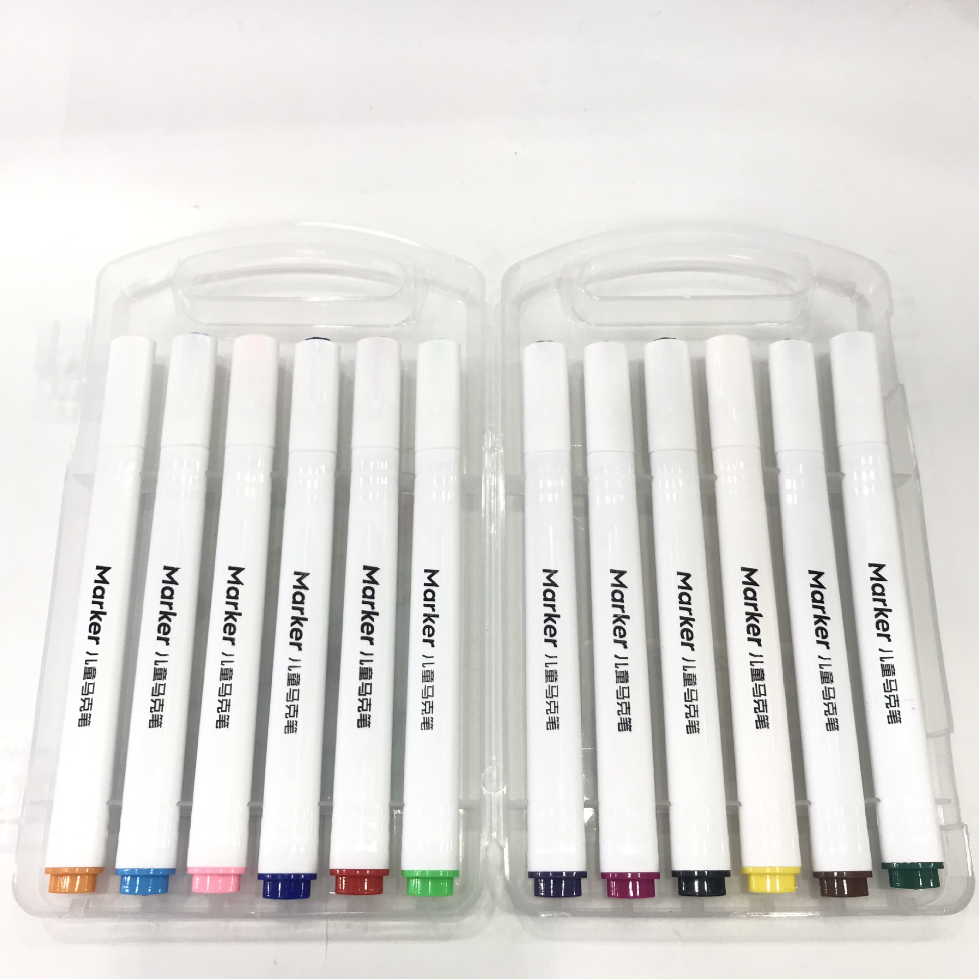 Student Painted Graffiti Stationery Gifts 12-color Painting DIY Soft Hair Marker Pen Triangle Penholder Painting Coloring Pen
