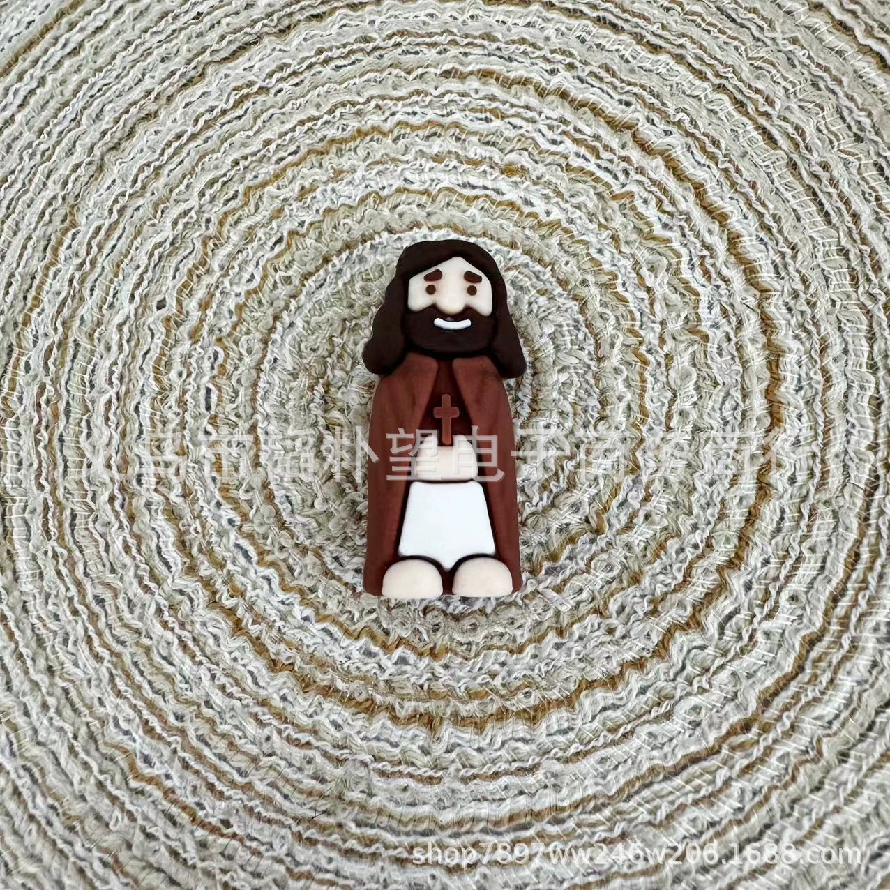 Mini Jesus Figurine PVC, 3D Easter Religious Decoration, Multi-Color Small Statue