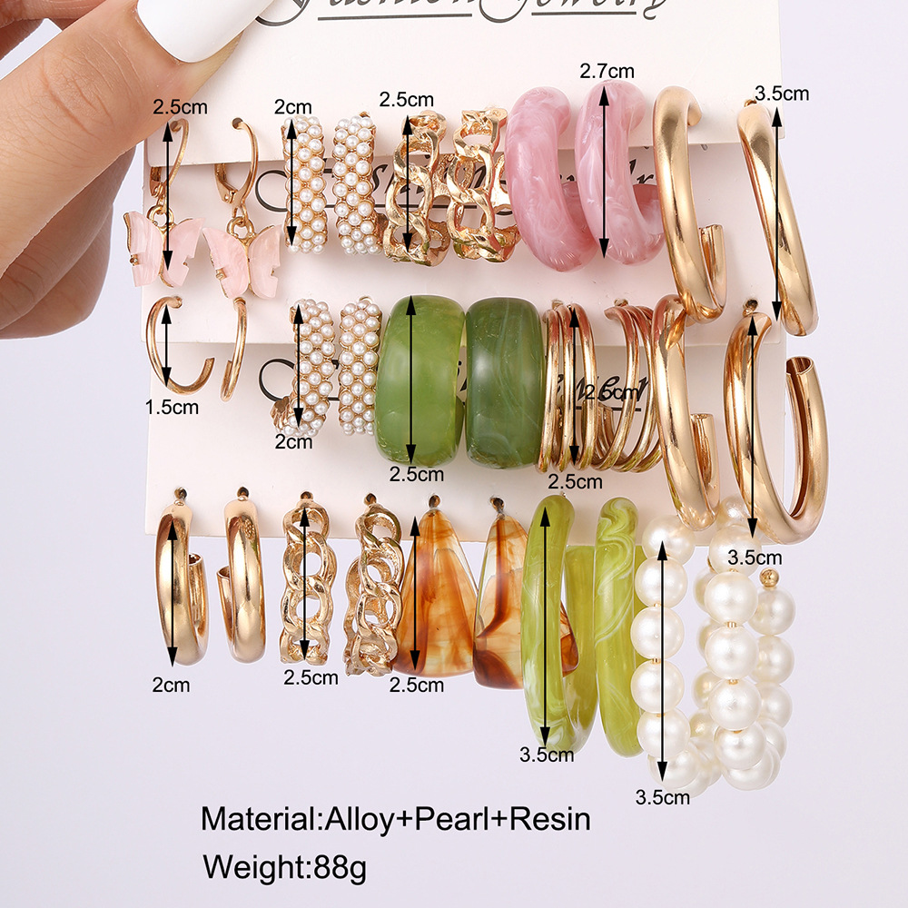 Metal Twist Chain Earrings Set Creative Simple Earrings Geometric Earrings 10 undefined