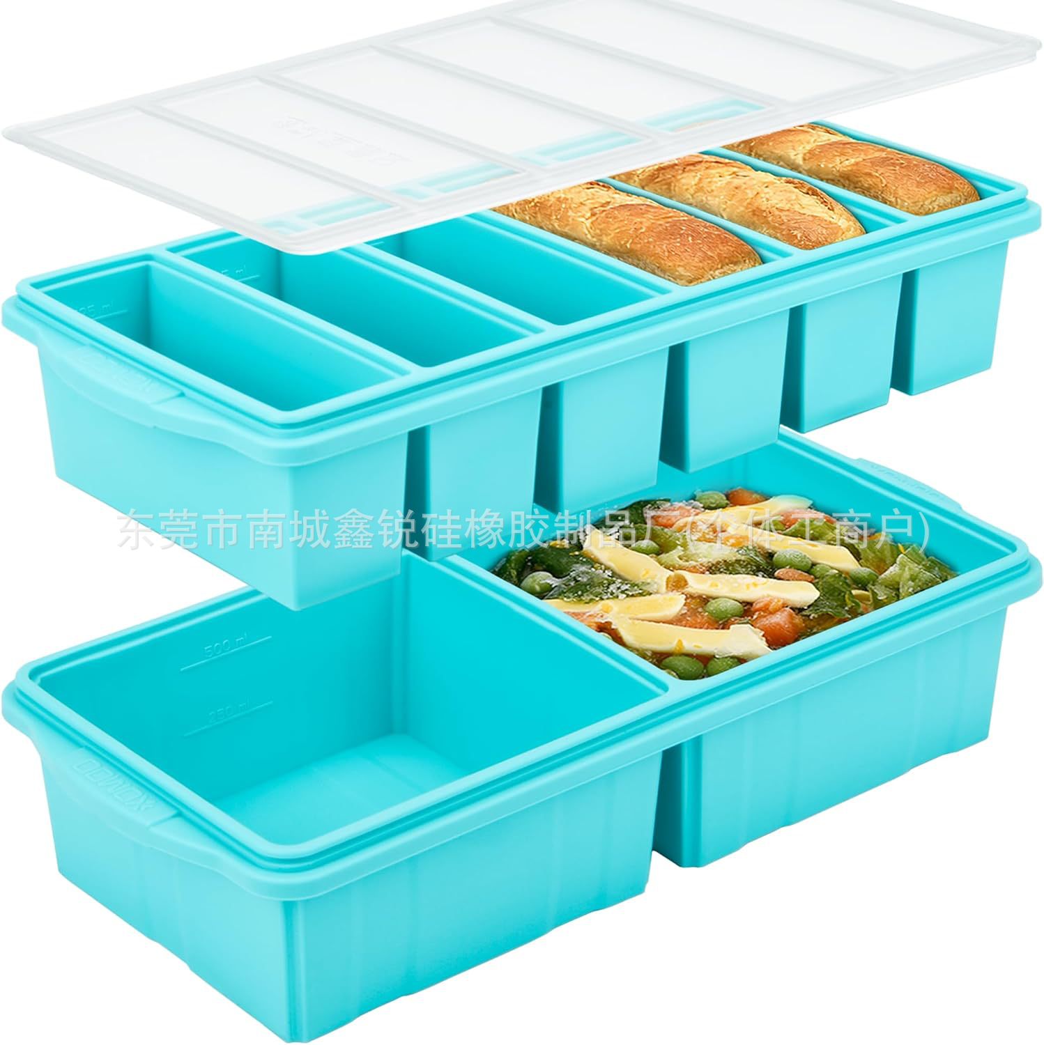 (Cross-border trading), silicone mold for home use, storage box for supplementary food, 4 cells