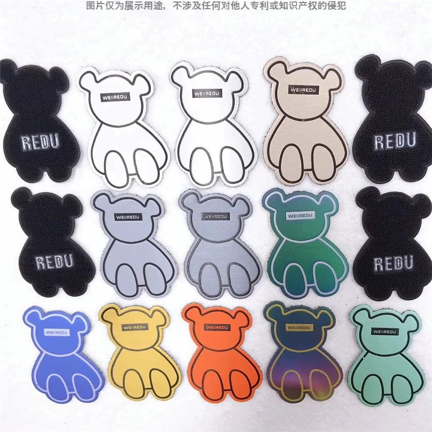 Кожаная этикетка с рисунком медведя, осенне-зимняя одежда на липучке, шарф, перчатки, украшение на шапку a15860