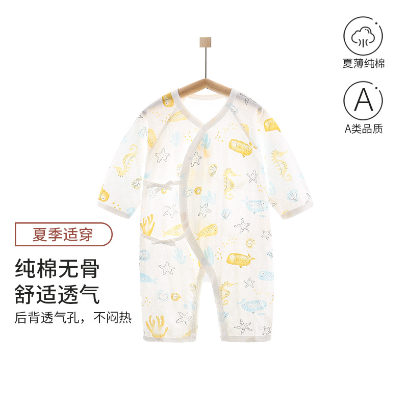 Vêtements climatisés à manches longues pour bébé en été Vêtements de climatisation fins et désossés Vêtements grimpants pour bébé en gros