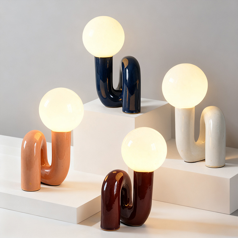 Bedside Table Lamp, Bedroom and Living Room, High-End Atmosphere Lamp, Artistic Creative Glass Resin Decorative Small Table Lamp Bedside Table Lamp, Bedroom and Living Room, High-End Atmosphere Lamp, Artistic Creative Glass Resin Decorative Small Table Lamp