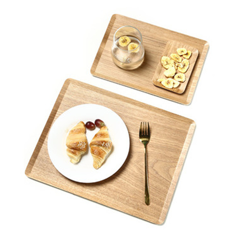 Fraxinus mandshurica bandeja de madera rectangular pastel de pastelería bandeja de pan Baking Shop Pantalla de pastelería placa plana de madera