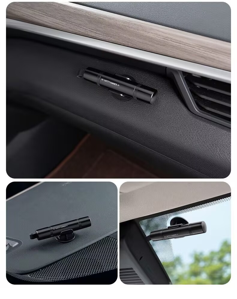 Window-Breaking Tool, Car Window Breaker with Cutter, Safety Hammer, In-Car Life-Saving Glass Escape Tool, Multifunctional Car Window Device