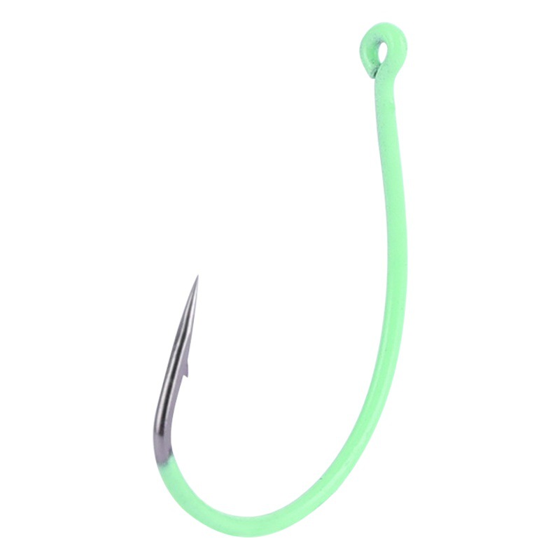 8003 Sea Fishing Luminous Yellow Fish Hook Luminous Barbed Wacky Hook Inverted Fishing Hook Yellow Fish Bass