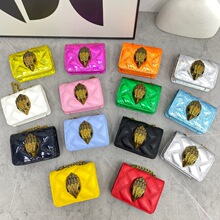 严选迷你小包跨境鹰头撞色小包菱格绣线链条包可爱小包口红卡片包