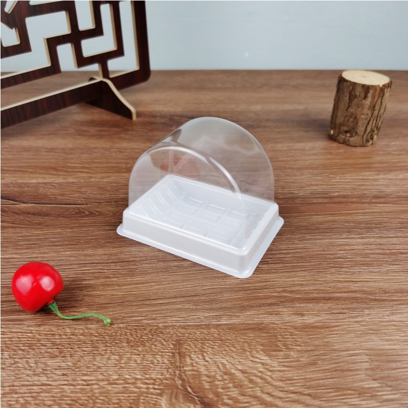 Hornear blister embalaje rollo de pastel suizo Tigre piel rollo semicírculo panqueque punto occidental arco de plástico transparente caja de embalaje