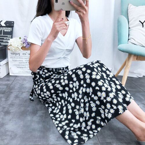 lace floral one-piece skirt medium and long summer vacation sunscreen beach dress high waist one-piece skirt wrap skirt