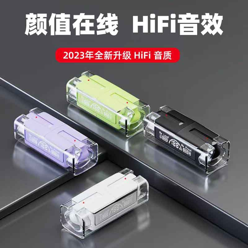 D32 espacio transparente almacén TWS auriculares Bluetooth larga vida media en la oreja ENC ruido cancelación mini auriculares inalámbricos