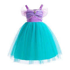 2024新款美人魚公主裙六一節日演出禮服女童蓬蓬裙女孩生