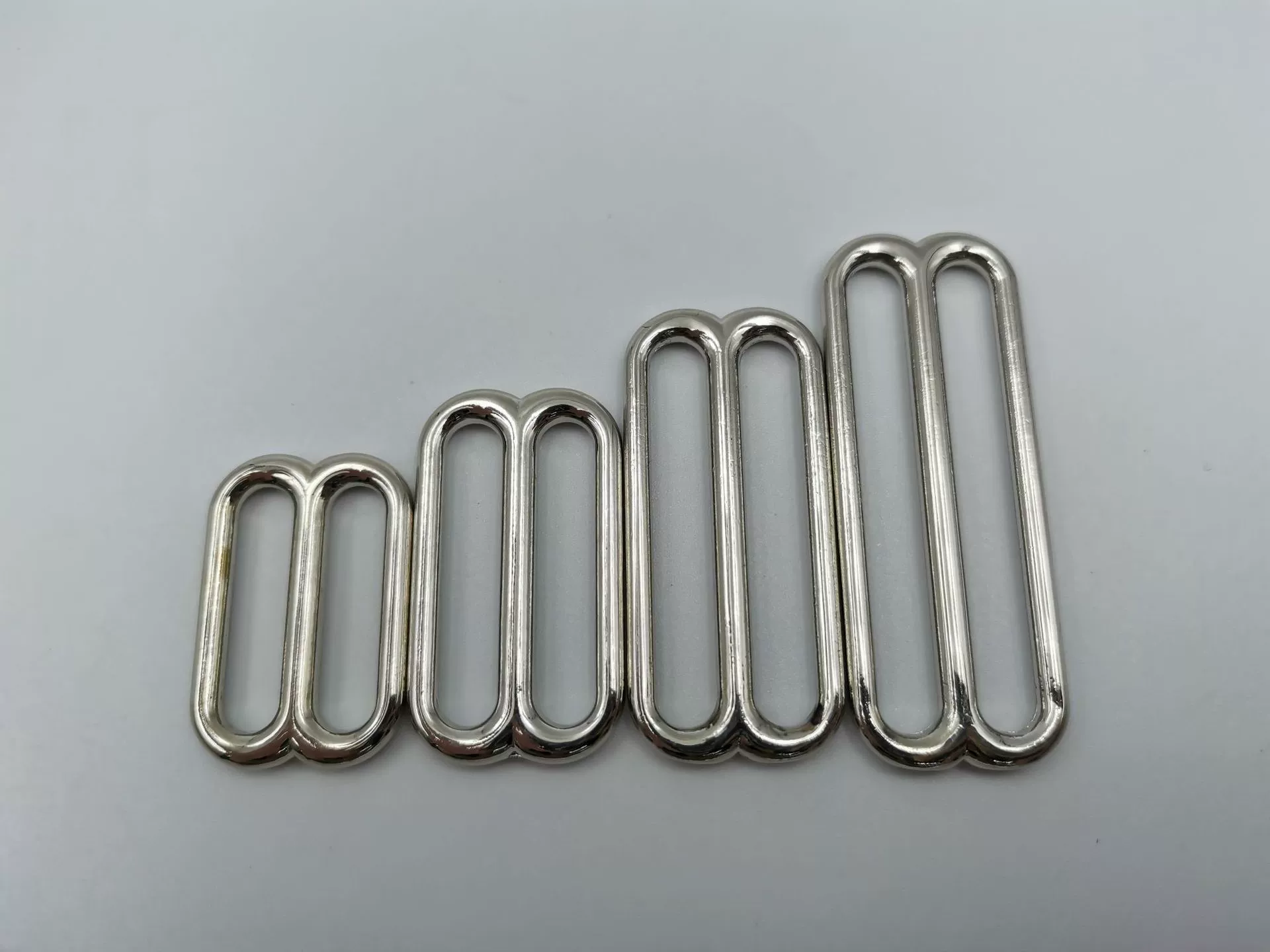 Metal thin round wire Japanese-shaped buckle clothing jacket luggage shoulder strap adjustment buckle silver 8-shaped buckle