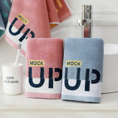 Yiduo towel pure cotton face wash towel pure cotton household letter soft bath absorbent not easy to shed yarn-dyed woven towel