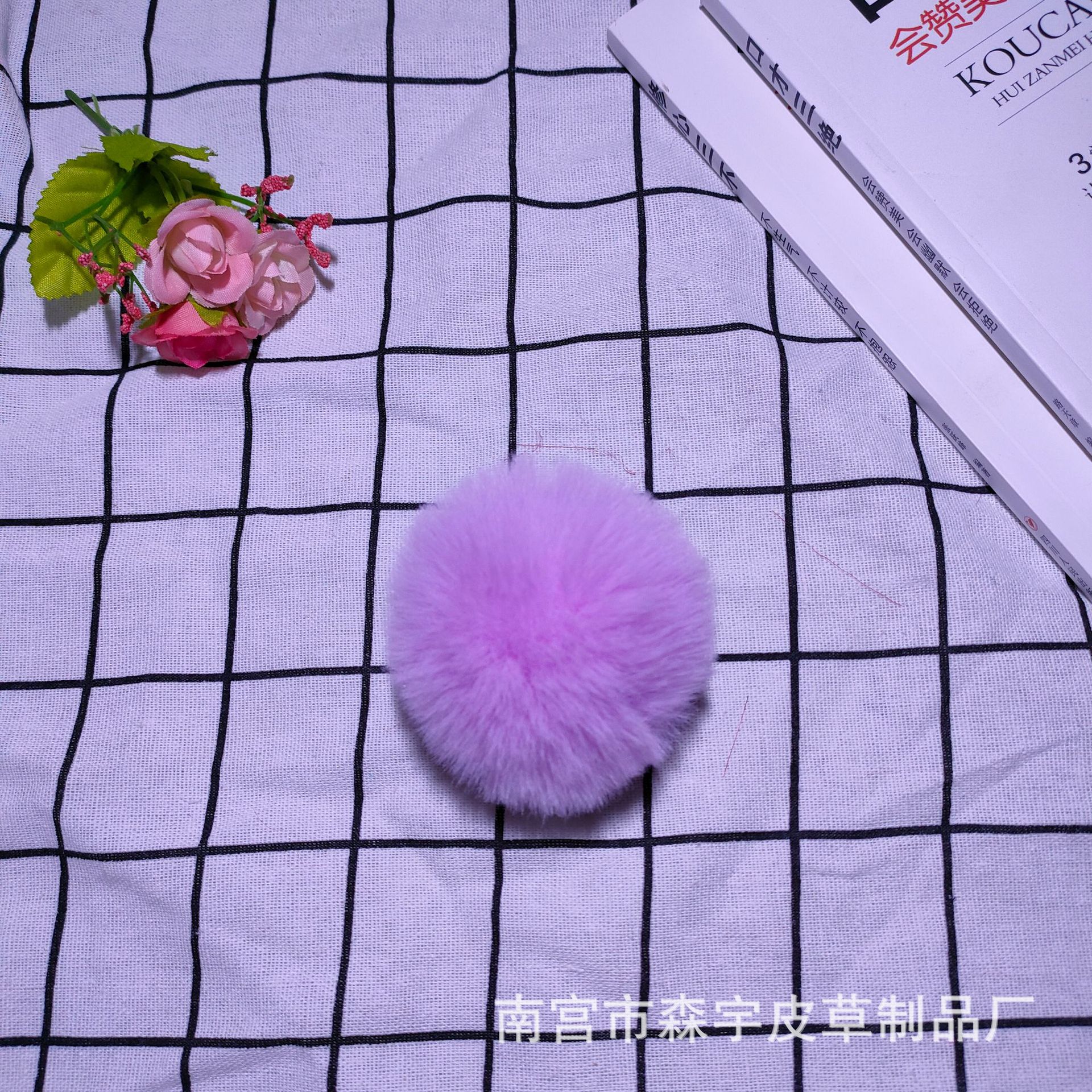 Lote de fábrica 56789 Bola de piel de imitación pequeña bola de peluche de color Bola de piel accesorios de joyería imitación Rex conejo Bola de piel colgante