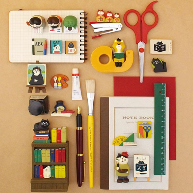 食玩日式猫ZAKKS 茶具抹茶清酒铁茶壶蛋糕点书店场景装饰树脂工艺