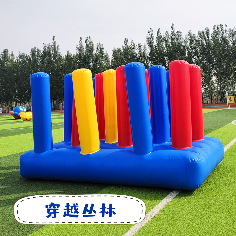 Set inflable de obstáculos deportivos para actividades familiares al aire libre