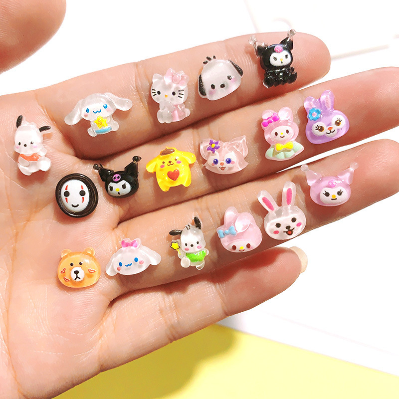 Sanrio Cartoon Internet Celebrity Nail Art Patch Jewelry Pacha Dog Cinnamon Dog Kurome Melody DIY Nail Art Sticker