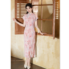 Guzhang Improved New Chinese Style 2025 Spring New Mesh Sleeveless Young Lady Daily Wear Cheongsam Dress