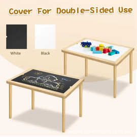 跨境木制儿童积木桌多功能感官游戏桌客厅积木沙水桌益智玩具桌