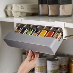 プラスチック調味料瓶収納棚厨房調味料瓶調味料箱吊り調味料缶製物棚家庭用穴なし