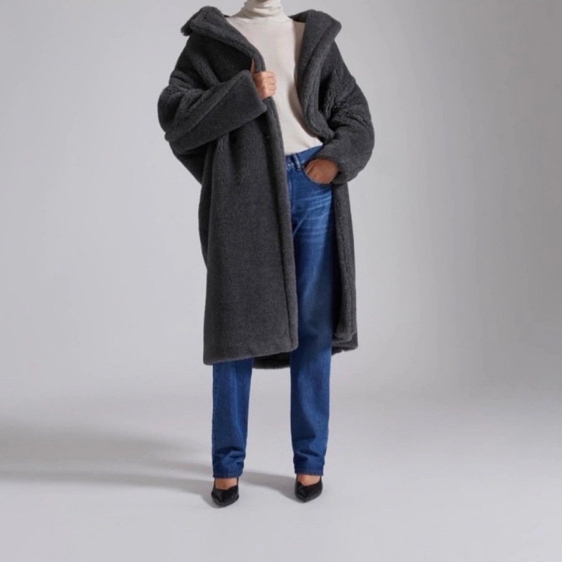 6864 Teddy Bear Coat 25 Years New Women's Loose Jacket Long Winter Fur Grain Sheep Wool All-In-One