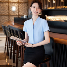 七谷娘南航空姐白衬衫女短袖工作服2023新款韩版修身空乘面试装制