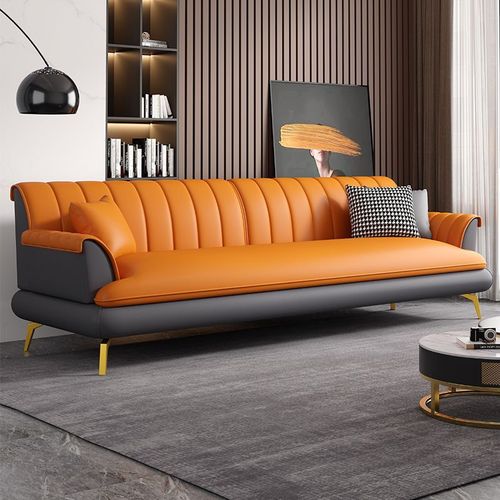 Tech fabric sofa living room small apartment luxurious modern office reception dual three-person latex fabric sofa straight row