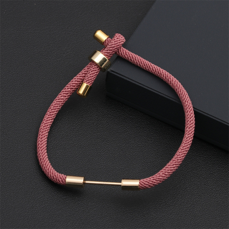 Mode Farbe Versenkbare Einstellbar Grundlegende Rot Milan Seil Frauen Diy Kupfer Armband display picture 8