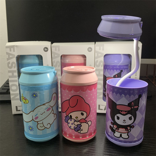 Sanrio Kurome Pen Holder Beverage Bottle Table Lamp Melody Coke Soda Retractable LED Night Light Ornament Batch
