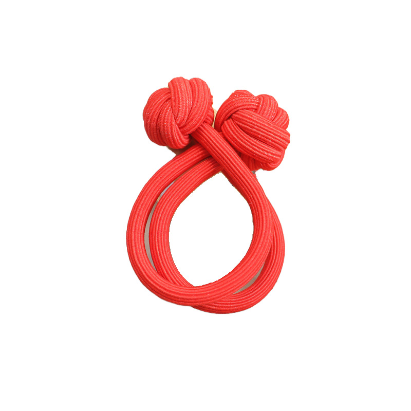 Banda de goma para niños Nudo chino cuerda de pelo corbata de pelo para niñas banda de goma banda de pelo para niñas tocado de cuerda de pelo de doble cabeza elástico alto