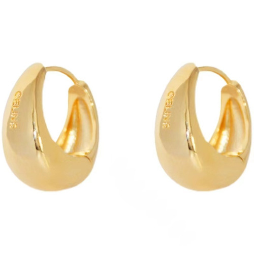 French Retro CELI Metal Gold Plated Earrings, European and American Cross-border Cool Style High-Quality Earring Accessories Wholesale