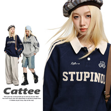 CATTEE 2023秋季新品380克美式街头休闲学院风卫衣男女同款