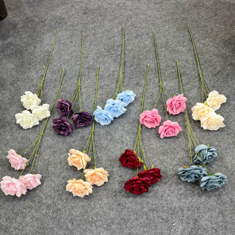  Diamond Rose Gradient Powder Simulation Flower Wedding Wedding Living Room Simulation Flower 3 Diamond Rose Single Single
