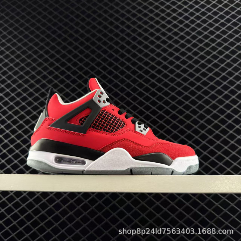 Original foreign trade AJ4 basketball shoes, Bulls red men's shoes, white cement women's shoes, green beige casual shoes, air-cushioned height-increasing shoes Original foreign trade AJ4 basketball shoes, Bulls red men's shoes, white cement women's shoes, green beige casual shoes, air-cushioned height-increasing shoes